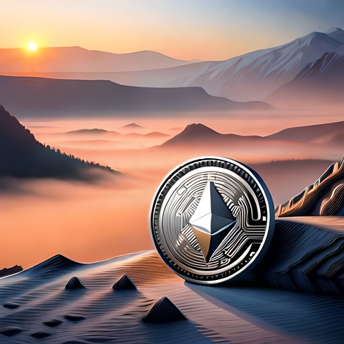 Uma moeda de Ethereum no deserto