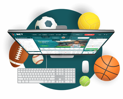 Uma vista superior do local com bolas de diferentes esportes