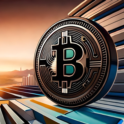Uma cidade com uma esquina Bitcoin ao lado