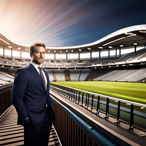 Um corretor em um estádio, que analisa