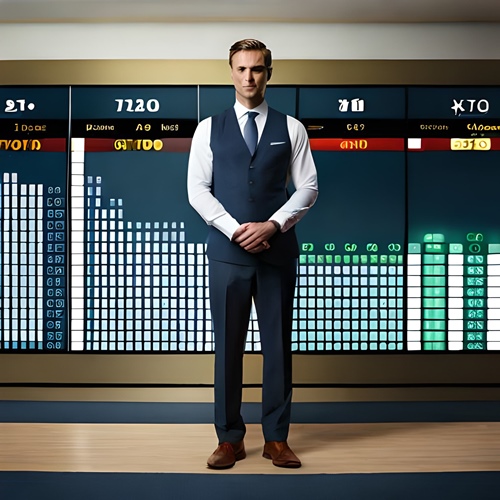 Um homem em frente a uma tela de estatísticas da Fantasy League