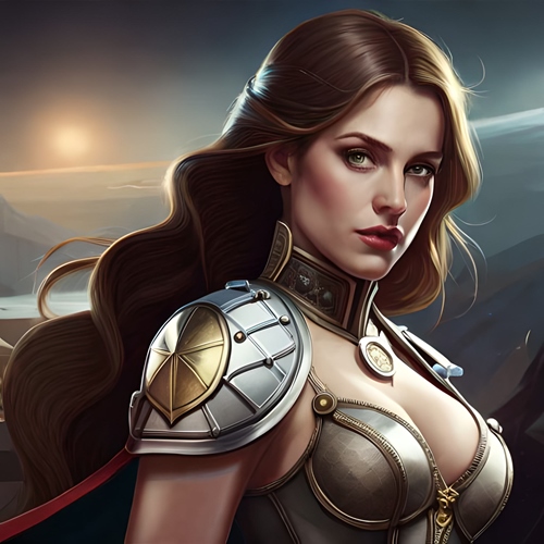 Um guerreiro de um jogo de mundo de fantasia